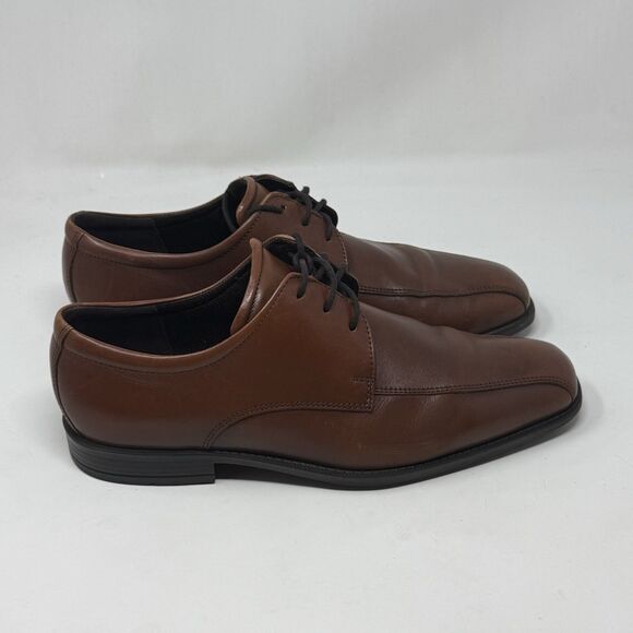 Ecco Edinburgh Derby Oxford Shoes Mens 9 - 9.5 EU 43 Brown Leather Bicycle Toe - Picture 1 of 16